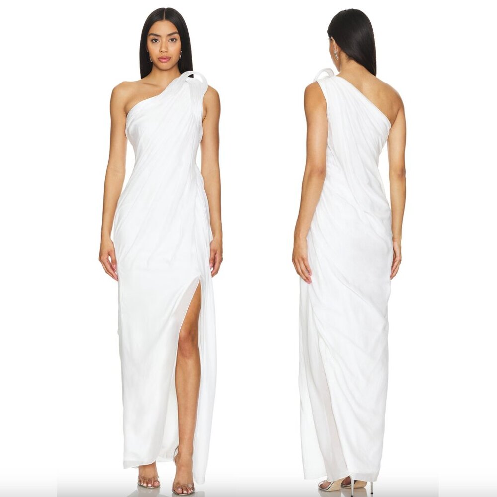 NEW Gaurav Gupta Toga Draped Gown in White Bridal Wedding Formal Maxi Dress 8